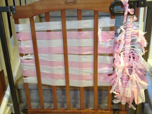 Rachel decorated the baby gate!
