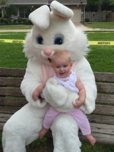 Our sweetie found the Easter Bunny
