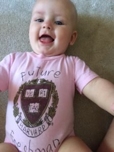 I think she is laughing at me for beginning the Harvard propaganda so early ...