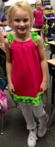 Rachel on the first day of 2nd grade!