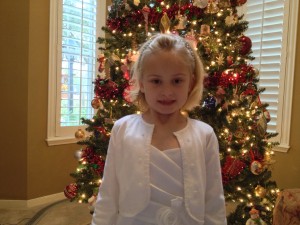 Rachel before Christmas concert at church