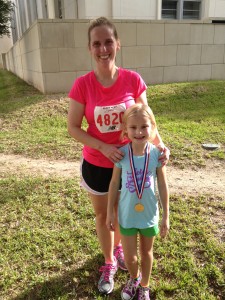 my first post-baby 5 K - Rachel did the fun run