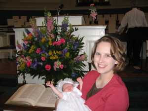 Rachel still sleeping at the end of the church service. Why wouldn't she sleep like that at home?!?